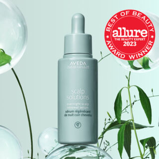 Treat your scalp to award-winning care. 💙 Winner of Allure’s 2023 Best of Beauty award, Aveda’s Scalp Solutions Overnight Scalp Renewal Serum helps strengthen and repair the scalp barrier while you sleep—delivering 105% hydration* in just one night. Available @ Anasa. *Clinical testing on 32 women, after using product one time compared to untreated control.