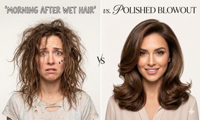 Things that have never once worked: going to bed with wet hair and expecting it to look good in the morning. Things that always work: a proper blowout with the right products and ten minutes of your time. We know life is busy. We also know that hair that is properly styled actually holds better and requires less touch-up throughout the day. Come in and let us show you how to work smarter, not harder. #temeculasalon #temeculahair #anasahairstudio #hairroutine #blowout #salonday