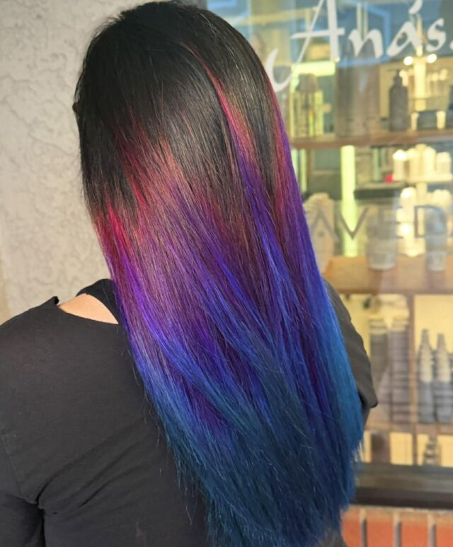 When your hair looks like the entire galaxy. Jenna took this look from a vibrant purple base to a full on cosmic color melt, flowing seamlessly from root to end. This is not just a hair color. This is a statement. Bold, fearless and completely unforgettable. Swipe for before.
#anasahairstudio #temeculasalon #temeculahair #galaxyhair #vivids #colormelt #boldcolorhair