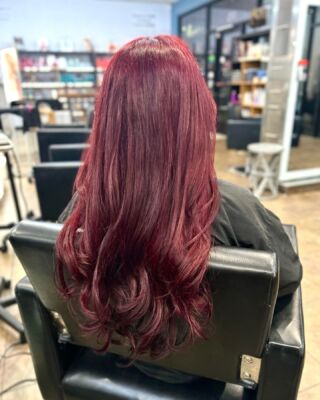 Hair goals achieved! Our stylist Jenna has worked wonders on this guest's hair. The stunning burgundy with black peekaboo's color and haircut have completely transformed her look. Get ready to fall in love with your hair all over again at our salon. Book your appointment now! Swipe for before. #HairGoals #StylistMagic #BurgundyBeauty #temeculasalon #temeculahair #anasahairstudio