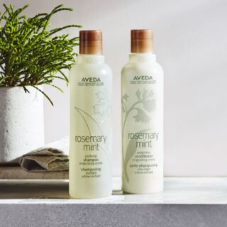 Rosemary is one of the hot, trending hair care ingredients right now–and we share the love for this powerful antioxidant. Who doesn’t love the invigorating, perk-you-up aroma of Rosemary Mint Shampoo & Conditioner? Tag someone on your shopping list! Come into Anasa and shop with us today! #LoveThatAveda #AvedaRosemaryMint #RosemaryMint #ScalpProtection #temeculasalon #temeculahair #anasahairstudio