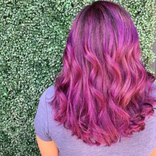 Purple and magenta locks for the summer 🤗☀️
•
•
•
#summerhair #behindthechair #btc #balayage #bakersfieldhair #bakersfieldsalon #bakersfieldstylist #pulpriot #matrixsocolorcult